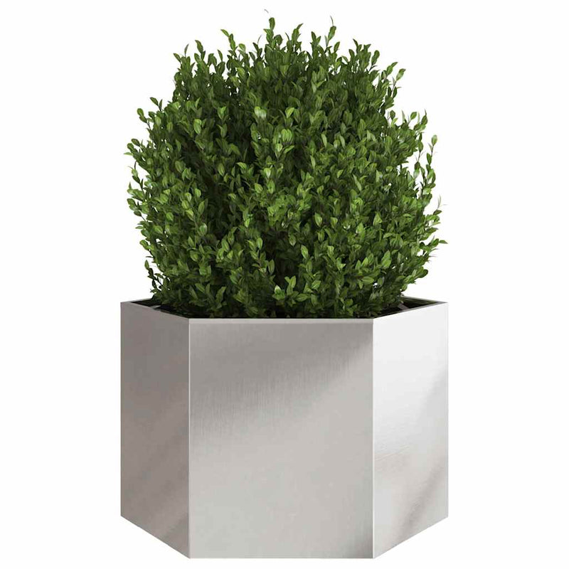 Load image into Gallery viewer, Vidaxl plantenbak zeshoek 69x60x45 cm roestvrijstaal
