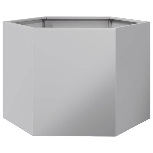 Vidaxl plantenbak zeshoek 69x60x45 cm gegalvaniseerd staal