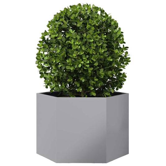 Vidaxl plantenbak zeshoek 69x60x45 cm gegalvaniseerd staal