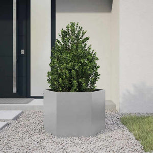 Vidaxl plantenbak zeshoek 69x60x45 cm gegalvaniseerd staal