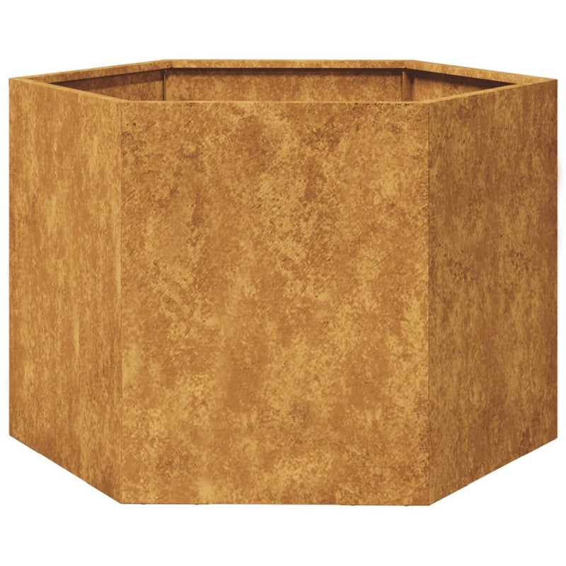 Load image into Gallery viewer, Vidaxl plantenbak zeshoek 69x60x45 cm weervast staal
