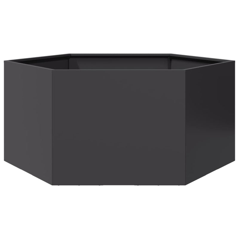 Load image into Gallery viewer, Vidaxl plantenbak zeshoek 104x90x45 cm staal zwart
