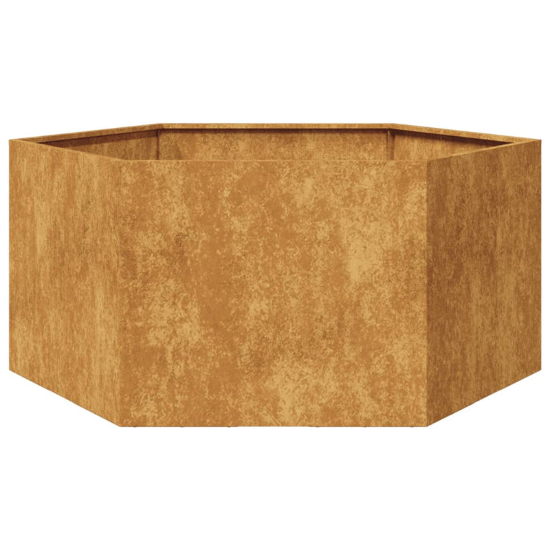 Load image into Gallery viewer, Vidaxl plantenbak zeshoek 104x90x45 cm weervast staal
