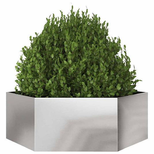 Vidaxl plantenbak zeshoek 138x120x45 cm roestvrijstaal