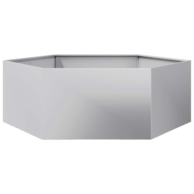 Load image into Gallery viewer, Vidaxl plantenbak zeshoek 138x120x45 cm gegalvaniseerd staal
