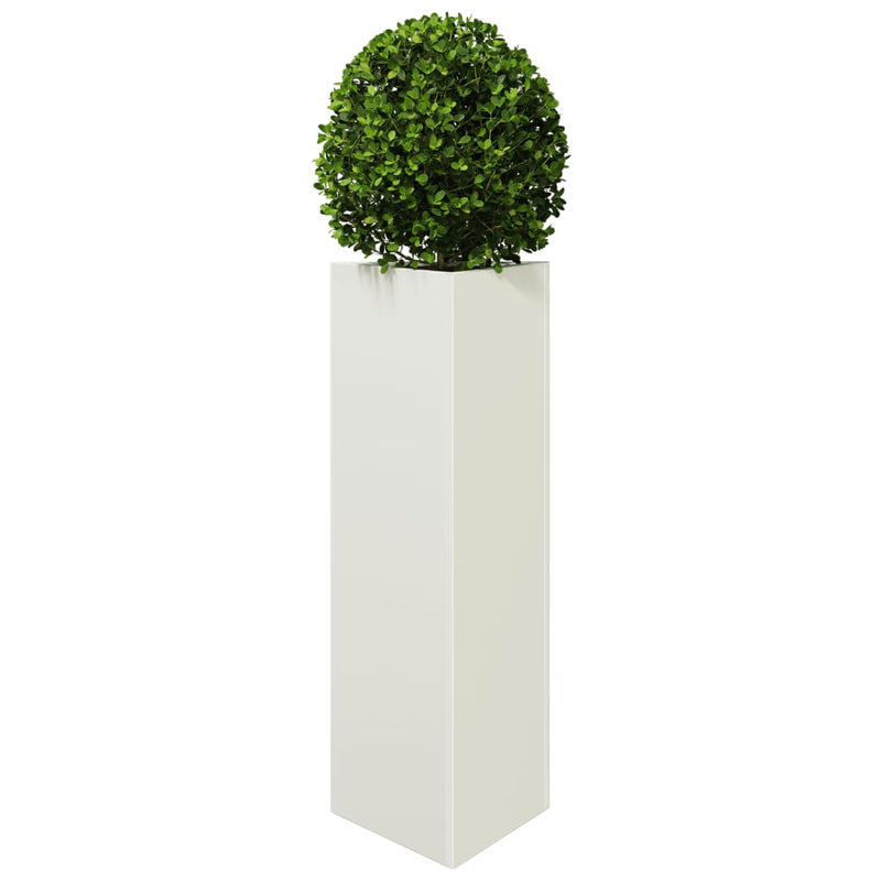 Load image into Gallery viewer, Vidaxl plantenbak driehoek 30x26x75 cm staal wit
