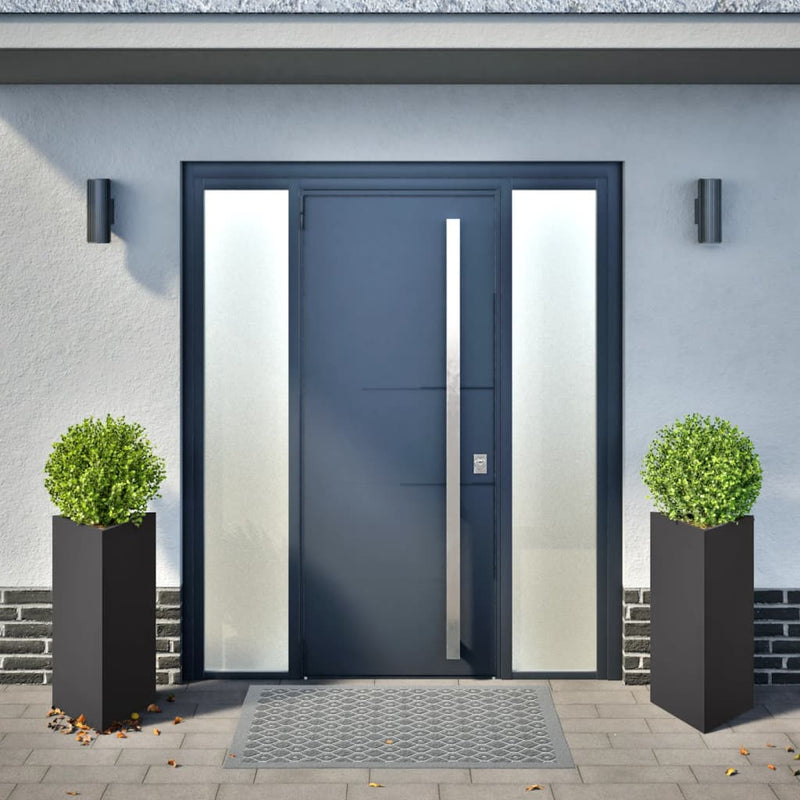 Load image into Gallery viewer, Vidaxl plantenbakken 2 st driehoek 40x34,5x70 cm staal zwart
