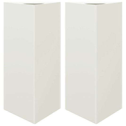 Vidaxl plantenbakken 2 st driehoek 40x34,5x70 cm staal wit