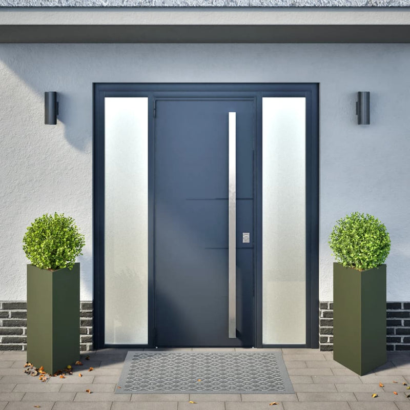 Load image into Gallery viewer, Vidaxl plantenbakken 2 st driehoek 40x34,5x70 cm staal olijfgroen
