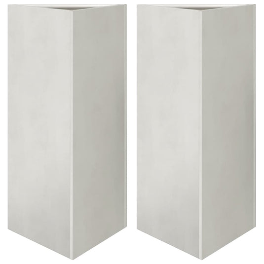 Vidaxl plantenbakken 2 st driehoek 40x40x75 cm roestvrij staal