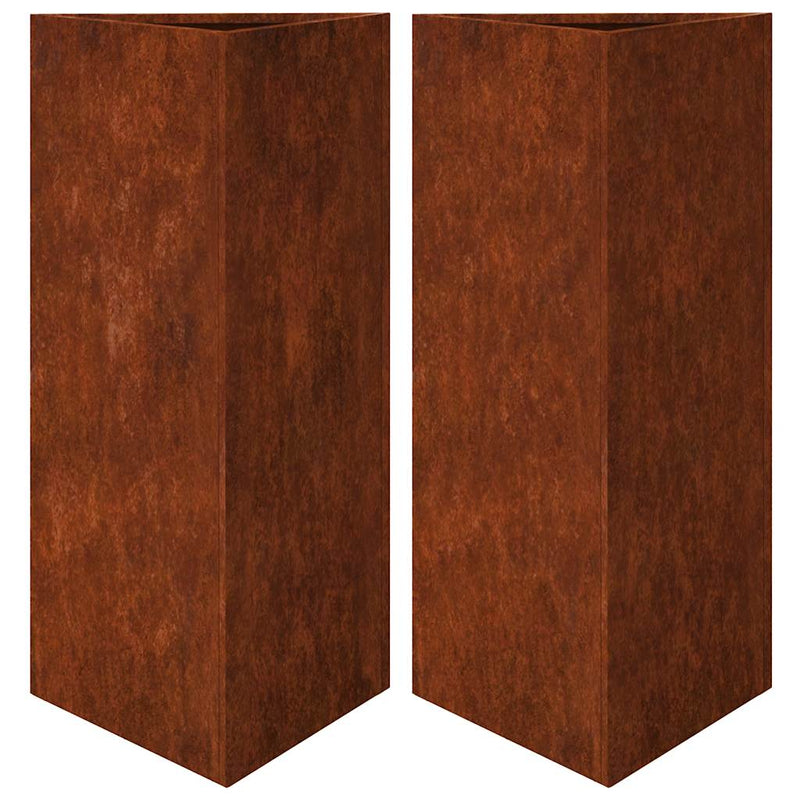 Load image into Gallery viewer, Vidaxl plantenbakken 2 st driehoek 40x40x75 cm weervast staal
