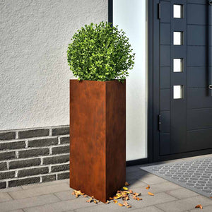 Vidaxl plantenbakken 2 st driehoek 40x40x75 cm weervast staal