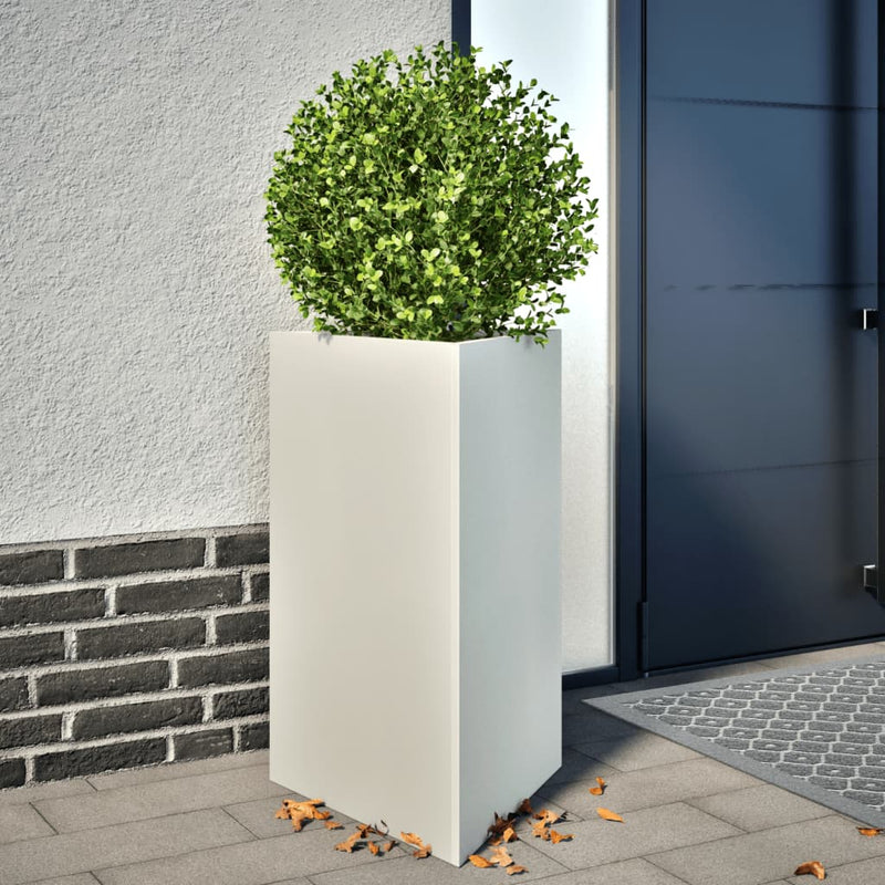 Load image into Gallery viewer, Vidaxl plantenbak driehoek 50x43x75 cm staal wit
