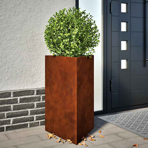 Vidaxl plantenbakken 2 st driehoekig 50x43x75 cm weervast staal