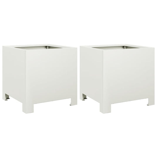 Vidaxl plantenbakken 2 st 30x30x30 cm staal wit