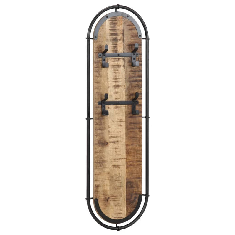 Load image into Gallery viewer, Vidaxl wandkapstokken 2 st met 4 haken massief ruw mangohout

