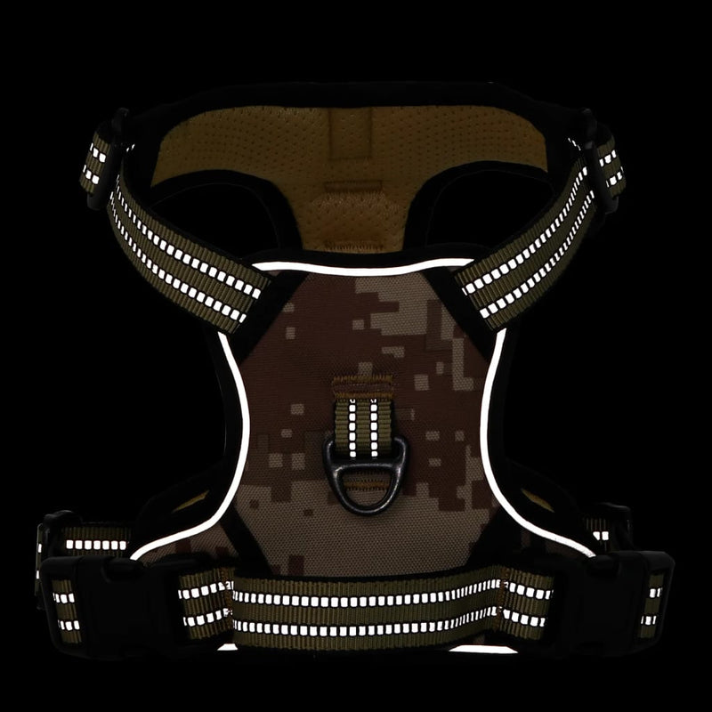 Load image into Gallery viewer, Vidaxl hondentuigje reflecterende strips verstelbaar s camouflagebruin
