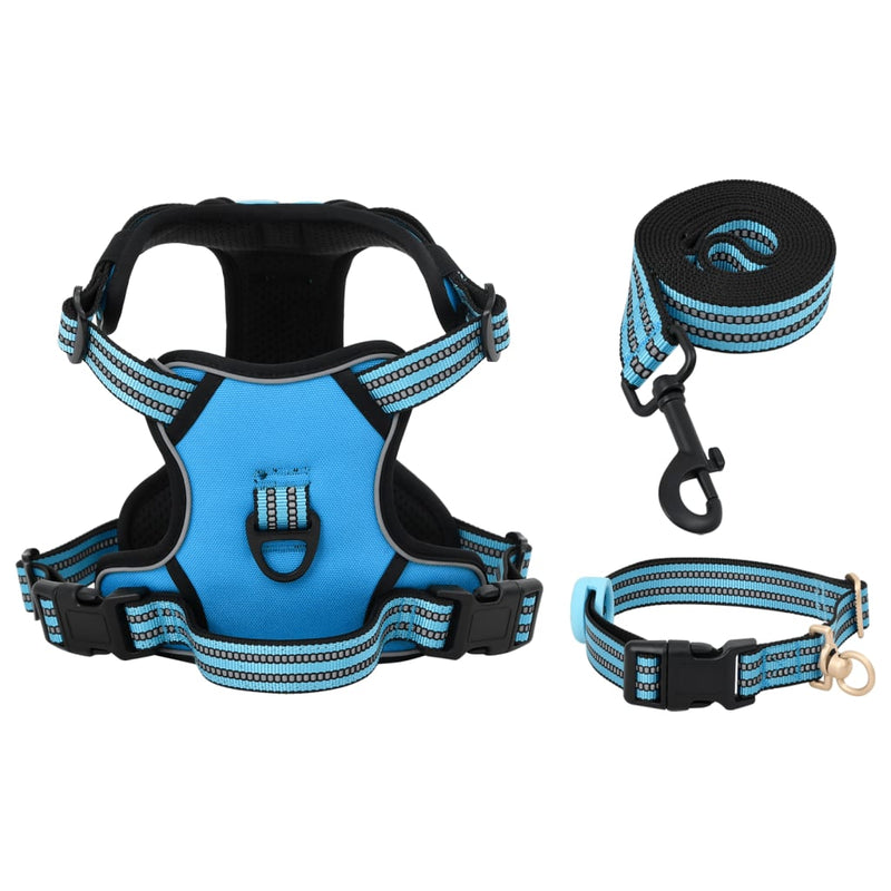 Load image into Gallery viewer, Vidaxl hondentuigje met riem en halsband verstelbaar s blauw

