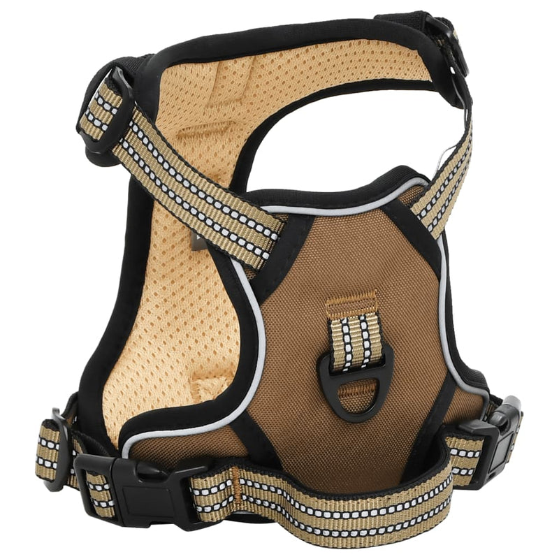 Load image into Gallery viewer, Vidaxl hondentuigje met riem en halsband verstelbaar s bruin
