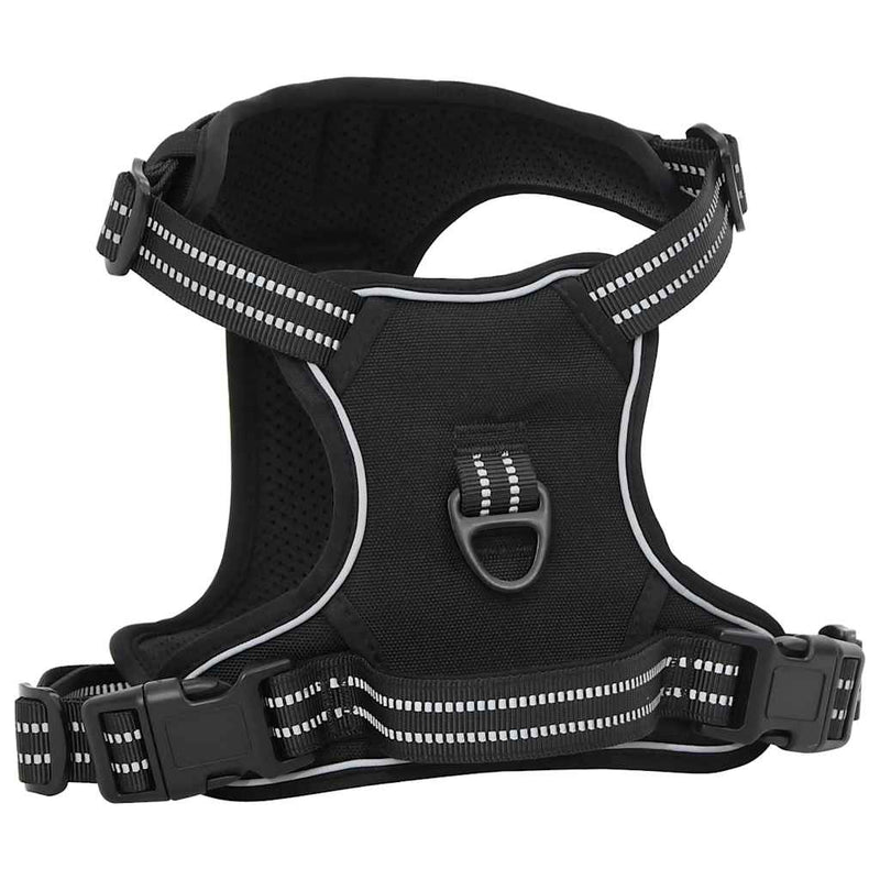 Load image into Gallery viewer, Vidaxl hondentuigje met riem en halsband verstelbaar m zwart
