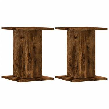 Vidaxl speakerstandaards 2 st 30x30x40 cm bewerkt hout gerookt eiken