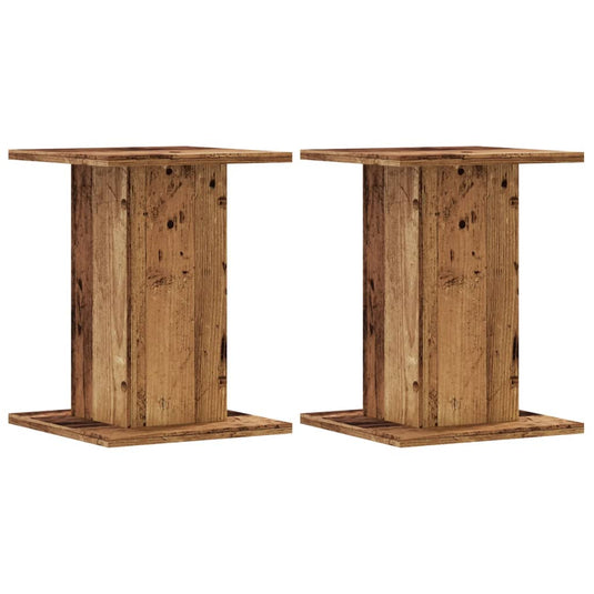 Vidaxl speakerstandaards 2 st 30x30x40 cm bewerkt hout oud houtkleurig