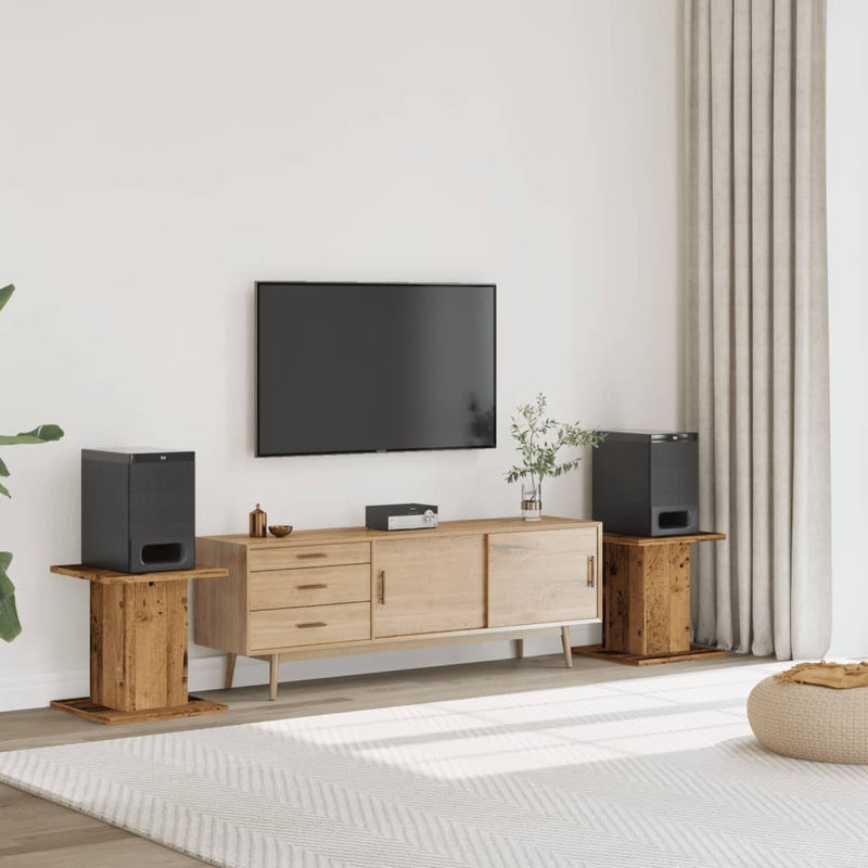 Load image into Gallery viewer, Vidaxl speakerstandaards 2 st 30x30x40 cm bewerkt hout oud houtkleurig
