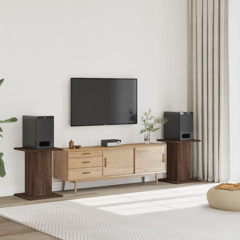 Load image into Gallery viewer, VidaXL Speakerstandaards 2 st 30x30x60 cm bewerkt hout bruin eiken
