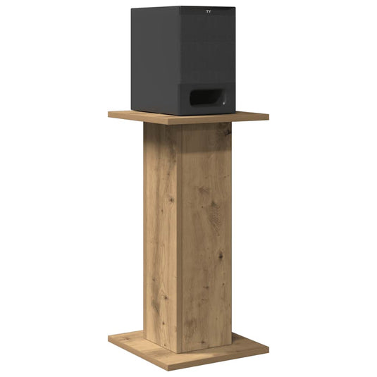 Vidaxl speakerstandaards 2 st 30x30x60 cm hout artisanaal eikenkleurig