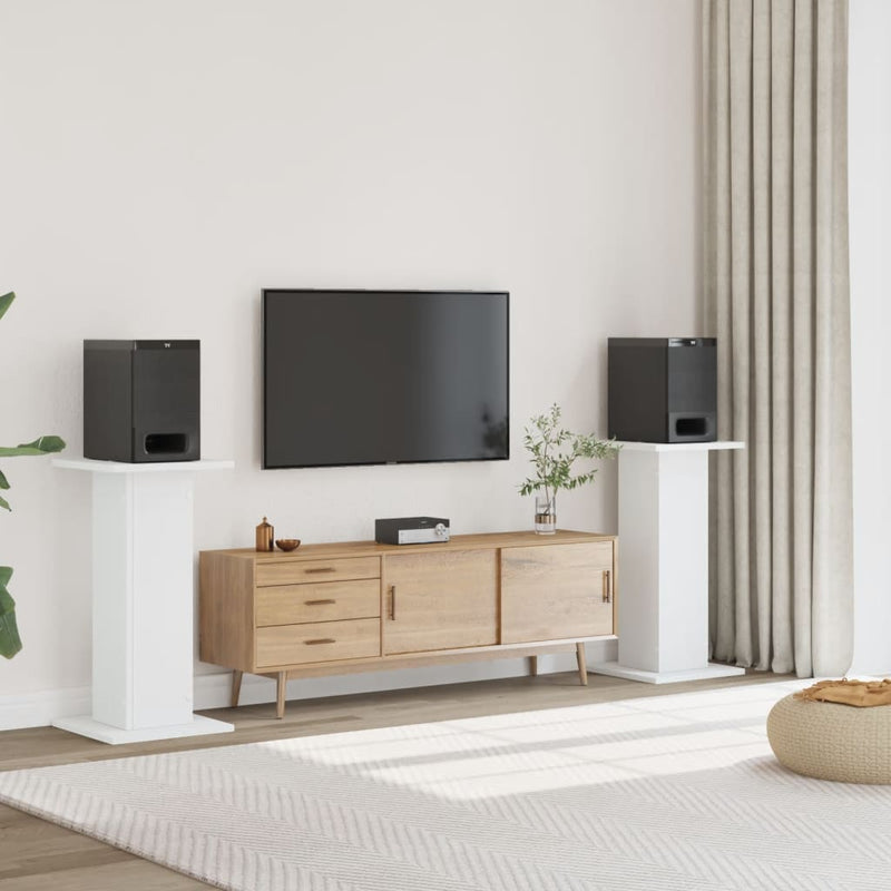 Load image into Gallery viewer, Vidaxl speakerstandaards 2 st 30x30x80 cm bewerkt hout wit
