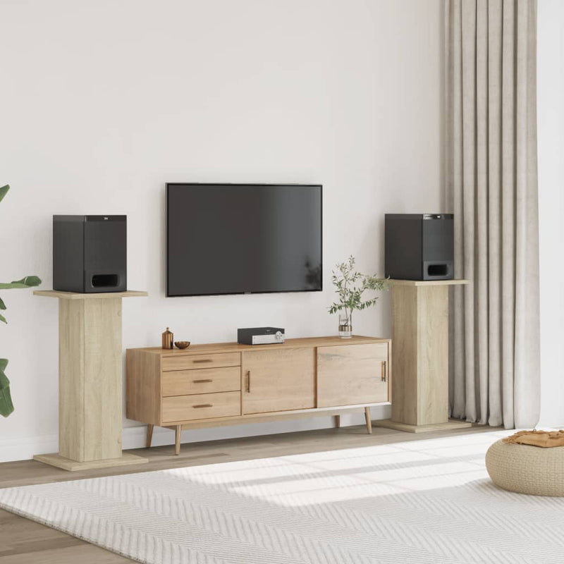 Load image into Gallery viewer, Vidaxl speakerstandaards 2 st 30x30x80 cm bewerkt hout sonoma eiken
