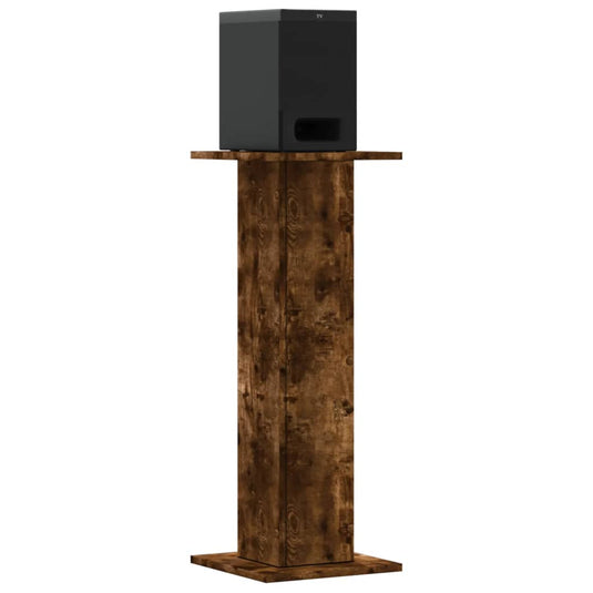 Vidaxl speakerstandaards 2 st 30x30x80 cm bewerkt hout gerookt eiken