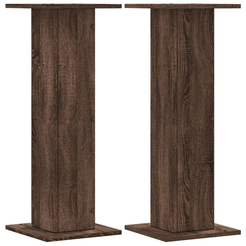 Load image into Gallery viewer, Vidaxl speakerstandaards 2 st 30x30x80 cm bewerkt hout bruin eiken
