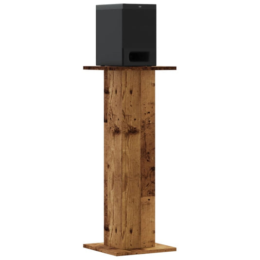 Vidaxl speakerstandaards 2 st 30x30x80 cm bewerkt hout oud houtkleurig