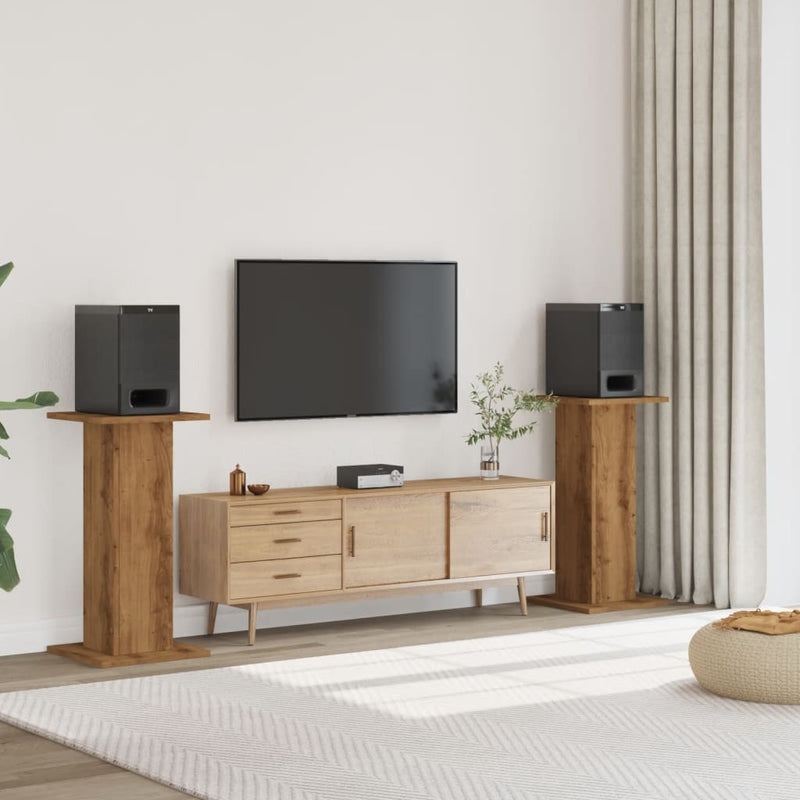 Load image into Gallery viewer, Vidaxl speakerstandaards 2 st 30x30x80 cm hout artisanaal eikenkleurig
