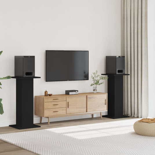 Vidaxl speakerstandaards 2 st 30x30x95 cm bewerkt hout zwart