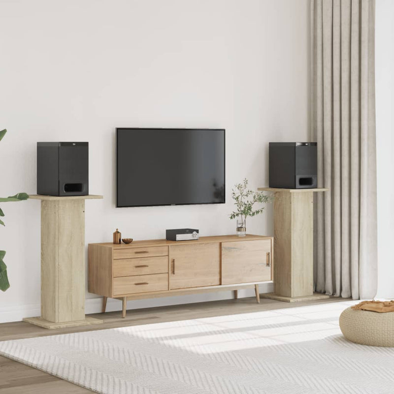 Load image into Gallery viewer, Vidaxl speakerstandaards 2 st 30x30x95 cm bewerkt hout sonoma eiken
