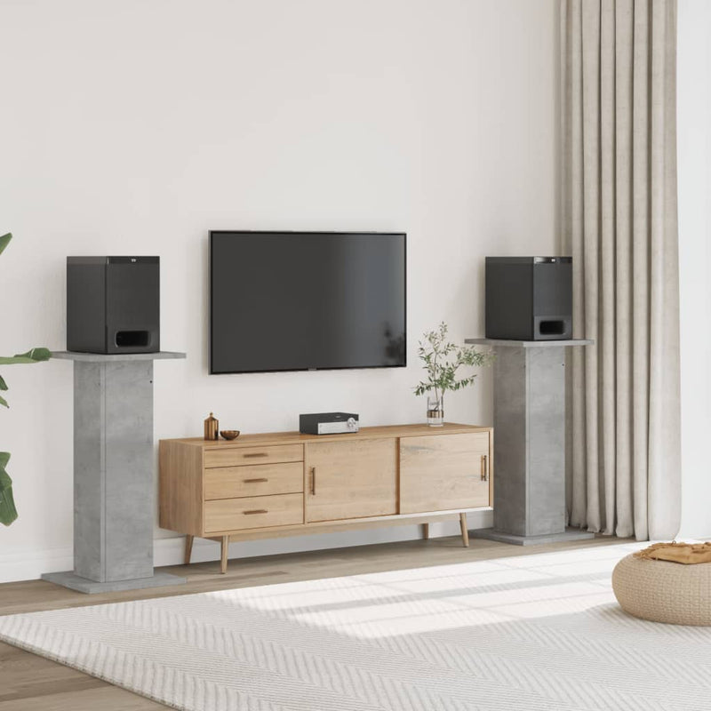 Load image into Gallery viewer, Vidaxl speakerstandaards 2 st 30x30x95 cm bewerkt hout betongrijs
