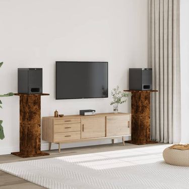Vidaxl speakerstandaards 2 st 30x30x95 cm bewerkt hout gerookt eiken