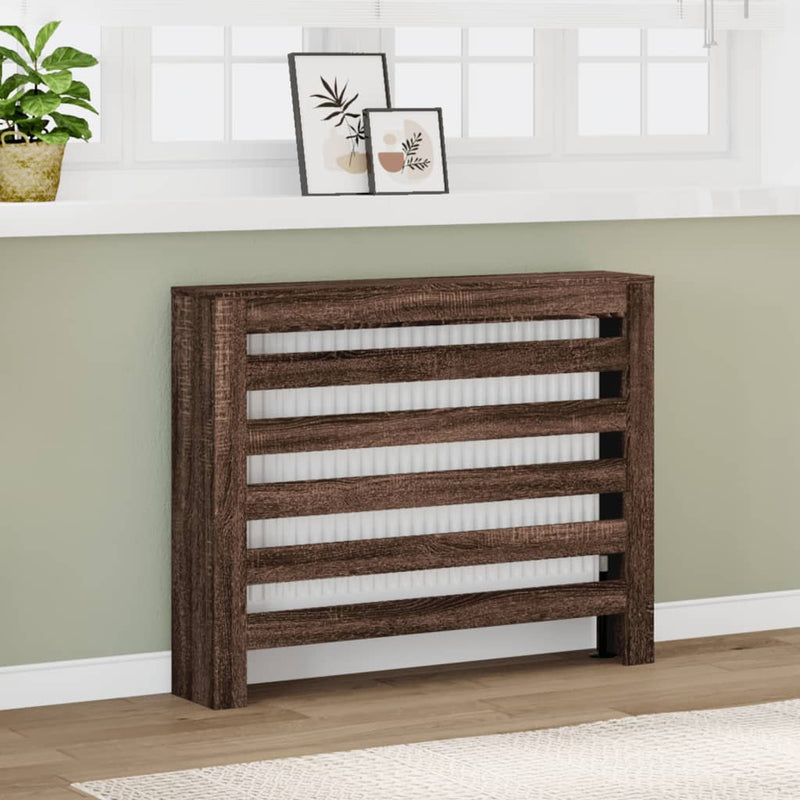 Load image into Gallery viewer, Vidaxl radiatorombouw 104x20x82 cm bewerkt hout bruin eikenkleurig
