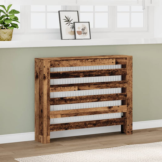 Vidaxl radiatorombouw 104x20x82 cm bewerkt hout oud hout