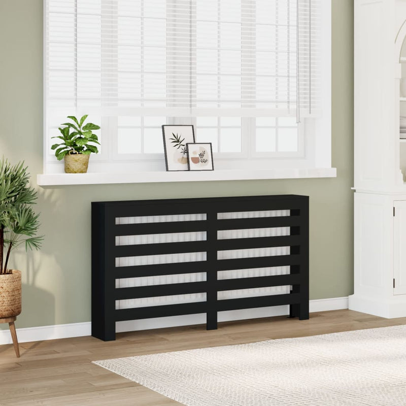 Load image into Gallery viewer, Vidaxl radiatorombouw 149x20x82 cm bewerkt hout zwart
