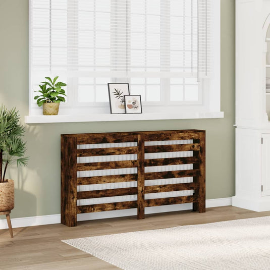 Vidaxl radiatorombouw 149x20x82 cm bewerkt hout gerookt eikenkleurig