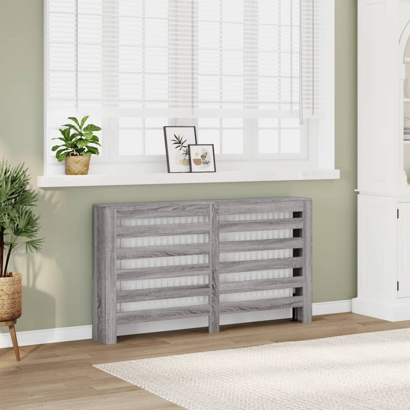 Load image into Gallery viewer, Vidaxl radiatorombouw 149x20x82 cm bewerkt hout grijs sonoma eiken
