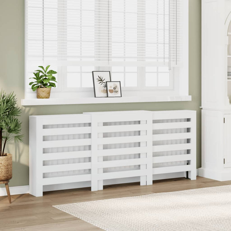 Load image into Gallery viewer, Vidaxl radiatorombouw 205x21,5x83,5 cm bewerkt hout wit
