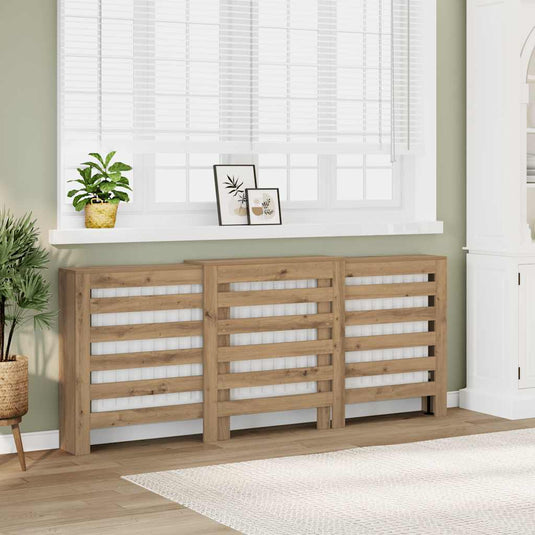 Vidaxl radiatorombouw 205x21,5x83,5 cm bewerkt hout artisanaal eiken