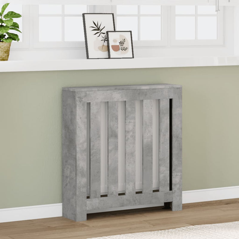 Load image into Gallery viewer, Vidaxl radiatorombouw 78x20x82 cm bewerkt hout betongrijs
