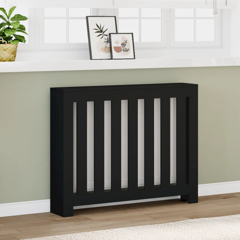 Load image into Gallery viewer, Vidaxl radiatorombouw 104x20x82 cm bewerkt hout zwart
