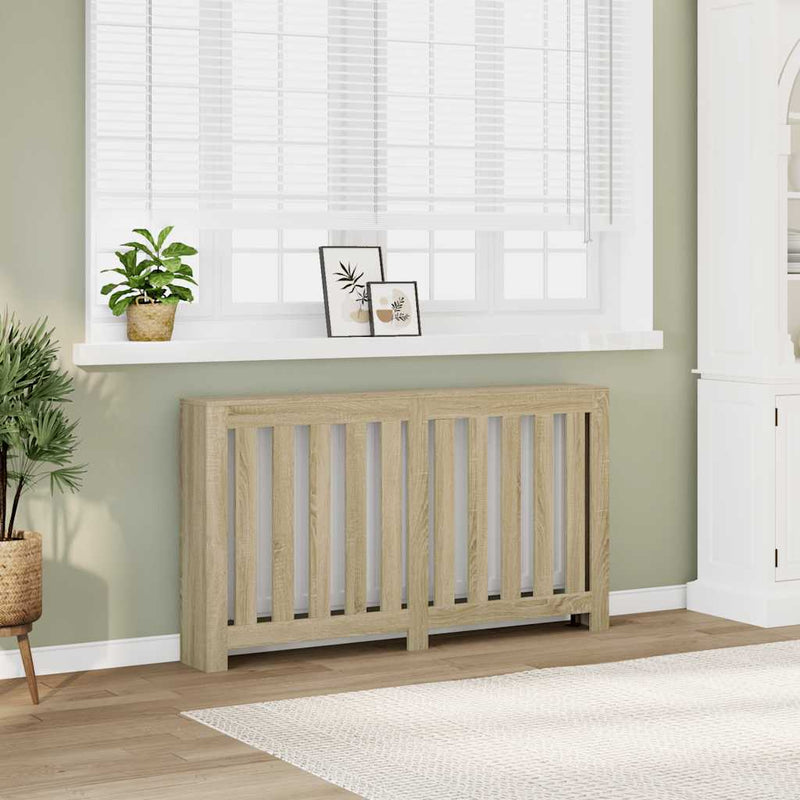 Load image into Gallery viewer, Vidaxl radiatorombouw 149x20x82 cm bewerkt hout sonoma eikenkleurig
