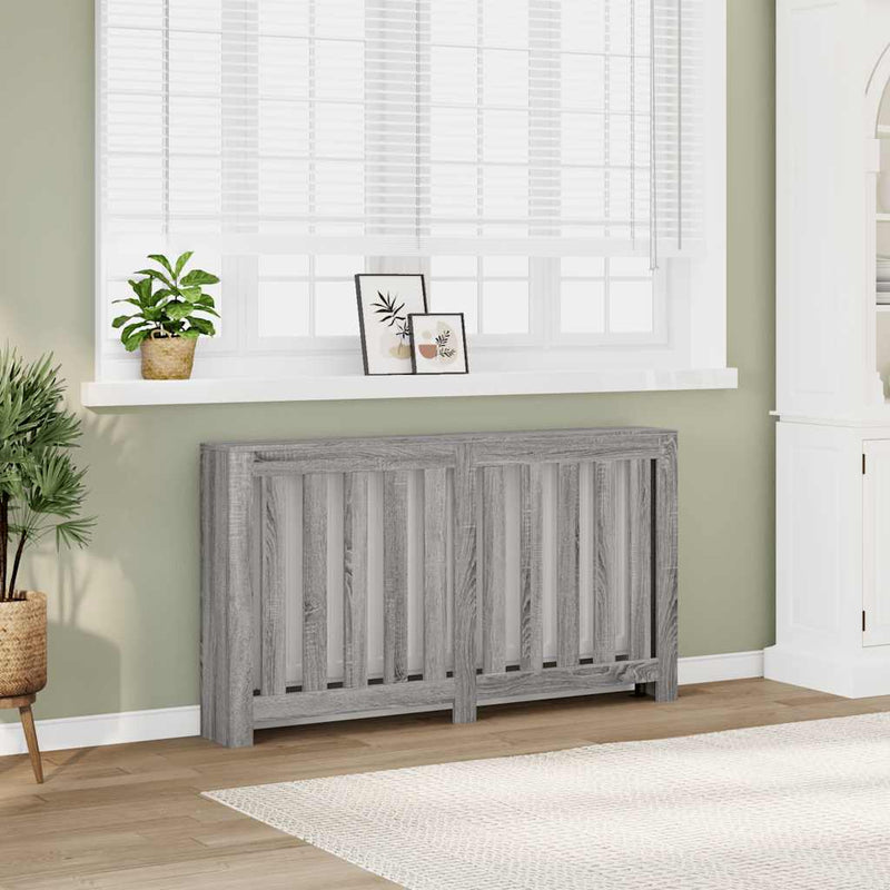 Load image into Gallery viewer, Vidaxl radiatorombouw 149x20x82 cm bewerkt hout grijs sonoma eiken
